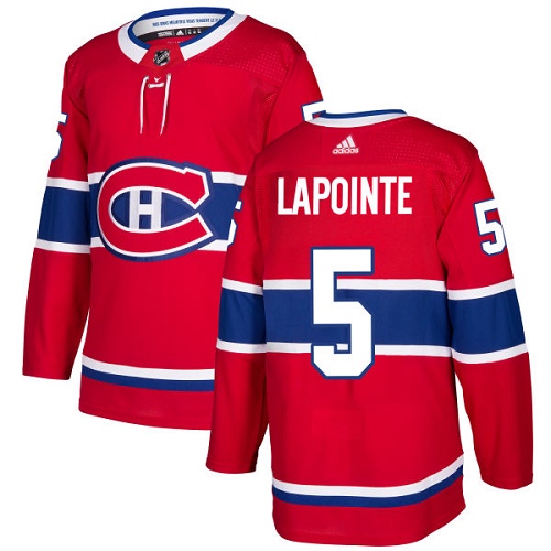 Adidas Men Montreal Canadiens #5 Guy Lapointe Red Home Authentic Stitched NHL Jersey->montreal canadiens->NHL Jersey